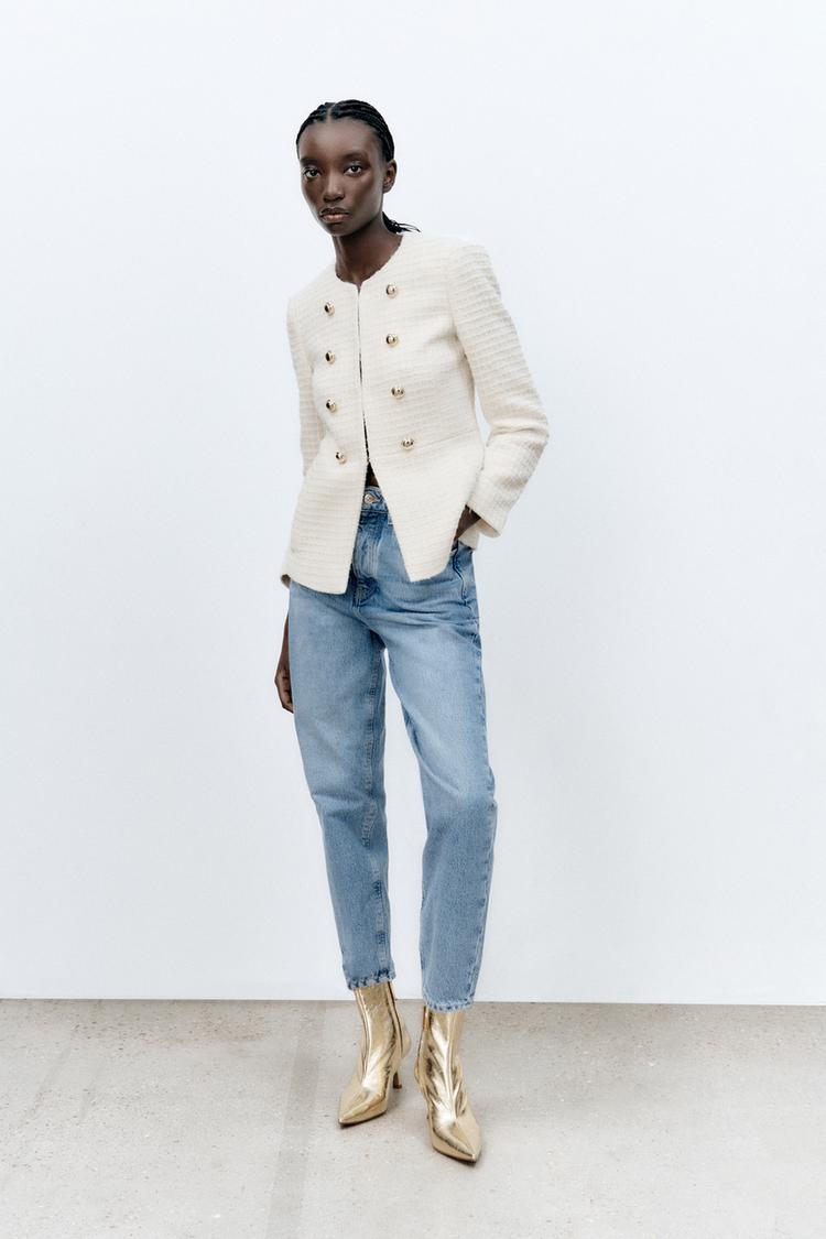 Zara long textured store blazer